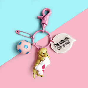 Lovely Resin Animal Pet Dogs Key Ring Schnauzer Welsh Corgi Keychains Gift For Woman Jewelry Key Chain For Dog Lover