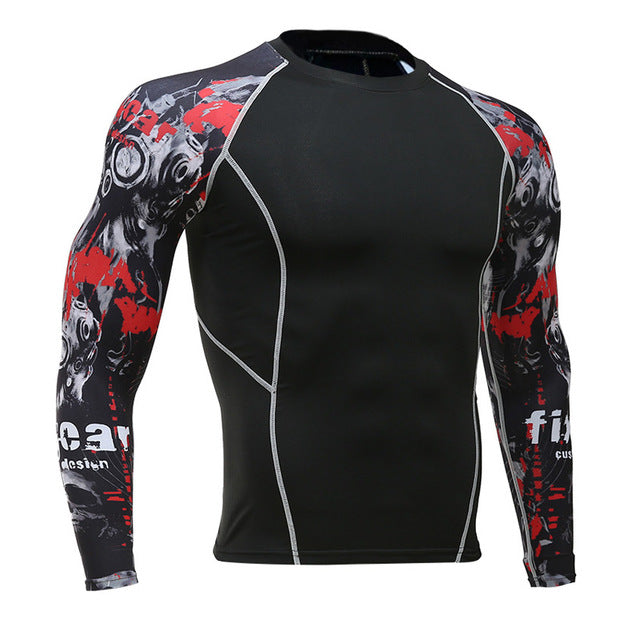 Men's Sports Suit Compression Clothing Fitness Training kit Thermal Underwear MMA rashgard male Quick drying shirt Sportswear