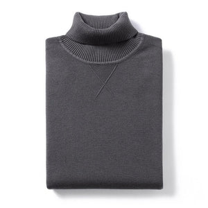 KUEGOU 2019 Autumn Plain Black Turtleneck Sweater Men Pullover Casual Jumper For Male Brand Knitted Korean Style Clothes 89002