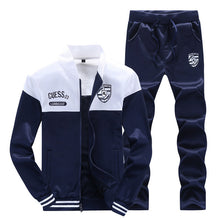 Load image into Gallery viewer, Riinr New Casual Tracksuit Men Autumn Zipper Jackets+Pants 2 Pieces Sets Male Slim Fit Sportswear Brand Fashion Men&#39;s Solid Set