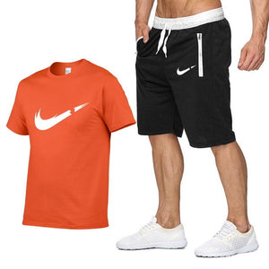 2019 new T Shirt+Shorts Sets Men Letter Printed Summer Suits Casual Tshirt Men Tracksuits Brand Clothing Tops Tees Set Male