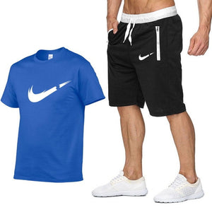 2019 new T Shirt+Shorts Sets Men Letter Printed Summer Suits Casual Tshirt Men Tracksuits Brand Clothing Tops Tees Set Male