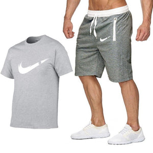 2019 new T Shirt+Shorts Sets Men Letter Printed Summer Suits Casual Tshirt Men Tracksuits Brand Clothing Tops Tees Set Male