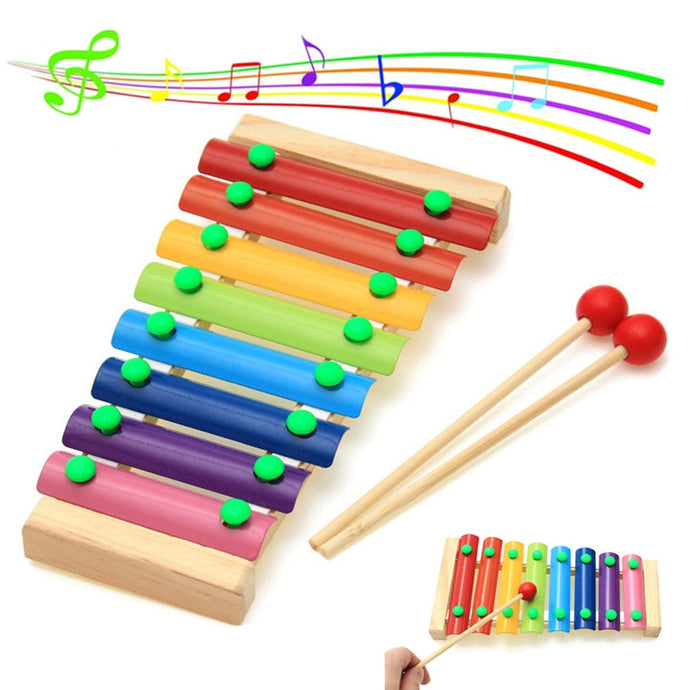 Wooden Xylophone Musical Instrument 8 Tones Toys Multicolor For Children Kids Baby FH99