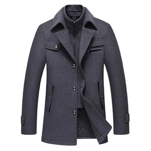 BOLUBAO Men Winter Wool Coat Men's New High Quality Solid Color Simple Blends Woolen Pea Coat Male Trench Coat Casual Overcoat