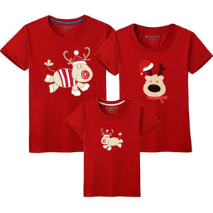 Dad Mom Baby Family Suit Family Look Christmas Family Matching Outfits T Shirt Mother Daughter Short Sleeve Father Son Clothes