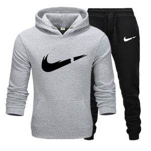 New hot brand men sweatshirt Tracksuit prints thermal underwear Men Sportswear Sets Fleece Thick hoodie+Pants Sporting Suit Male