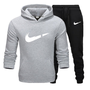 New hot brand men sweatshirt Tracksuit prints thermal underwear Men Sportswear Sets Fleece Thick hoodie+Pants Sporting Suit Male