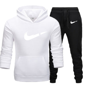 New hot brand men sweatshirt Tracksuit prints thermal underwear Men Sportswear Sets Fleece Thick hoodie+Pants Sporting Suit Male