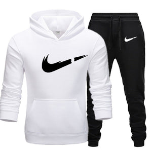 New hot brand men sweatshirt Tracksuit prints thermal underwear Men Sportswear Sets Fleece Thick hoodie+Pants Sporting Suit Male