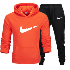 New hot brand men sweatshirt Tracksuit prints thermal underwear Men Sportswear Sets Fleece Thick hoodie+Pants Sporting Suit Male