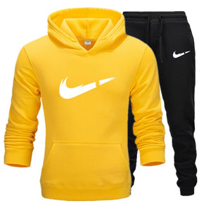 New hot brand men sweatshirt Tracksuit prints thermal underwear Men Sportswear Sets Fleece Thick hoodie+Pants Sporting Suit Male