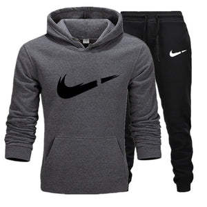 New hot brand men sweatshirt Tracksuit prints thermal underwear Men Sportswear Sets Fleece Thick hoodie+Pants Sporting Suit Male