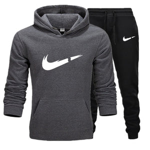 New hot brand men sweatshirt Tracksuit prints thermal underwear Men Sportswear Sets Fleece Thick hoodie+Pants Sporting Suit Male