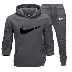 New hot brand men sweatshirt Tracksuit prints thermal underwear Men Sportswear Sets Fleece Thick hoodie+Pants Sporting Suit Male