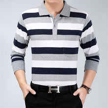 Load image into Gallery viewer, 2019 autumn winter new men polo high quality striped polo shirt fashion casual long sleeves solid polo shirt brand clothing