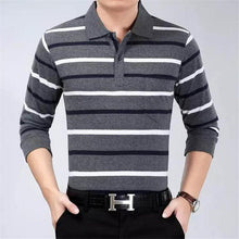 Load image into Gallery viewer, 2019 autumn winter new men polo high quality striped polo shirt fashion casual long sleeves solid polo shirt brand clothing