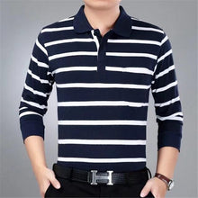 Load image into Gallery viewer, 2019 autumn winter new men polo high quality striped polo shirt fashion casual long sleeves solid polo shirt brand clothing