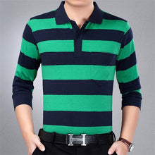 Load image into Gallery viewer, 2019 autumn winter new men polo high quality striped polo shirt fashion casual long sleeves solid polo shirt brand clothing