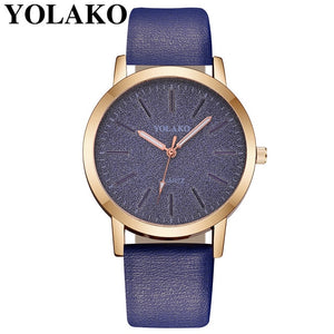 2019 Top Brand High Quality Fashion Womens Ladies Simple Watches Geneva Faux Leather Analog Quartz Wrist Watch clock saat Gift Q