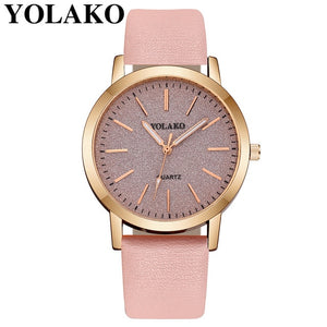 2019 Top Brand High Quality Fashion Womens Ladies Simple Watches Geneva Faux Leather Analog Quartz Wrist Watch clock saat Gift Q