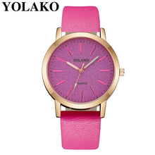 Load image into Gallery viewer, 2019 Top Brand High Quality Fashion Womens Ladies Simple Watches Geneva Faux Leather Analog Quartz Wrist Watch clock saat Gift Q