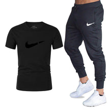 Load image into Gallery viewer, Men&#39;s Sets T Shirts+pants Two Pieces Sets Casual Tracksuit Men/Women New Fashion printing suits sportwear Gyms Fitness trousers