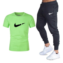 Load image into Gallery viewer, Men&#39;s Sets T Shirts+pants Two Pieces Sets Casual Tracksuit Men/Women New Fashion printing suits sportwear Gyms Fitness trousers