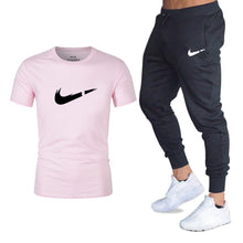 Load image into Gallery viewer, Men&#39;s Sets T Shirts+pants Two Pieces Sets Casual Tracksuit Men/Women New Fashion printing suits sportwear Gyms Fitness trousers