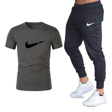 Load image into Gallery viewer, Men&#39;s Sets T Shirts+pants Two Pieces Sets Casual Tracksuit Men/Women New Fashion printing suits sportwear Gyms Fitness trousers