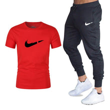 Load image into Gallery viewer, Men&#39;s Sets T Shirts+pants Two Pieces Sets Casual Tracksuit Men/Women New Fashion printing suits sportwear Gyms Fitness trousers