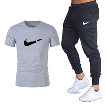 Load image into Gallery viewer, Men&#39;s Sets T Shirts+pants Two Pieces Sets Casual Tracksuit Men/Women New Fashion printing suits sportwear Gyms Fitness trousers