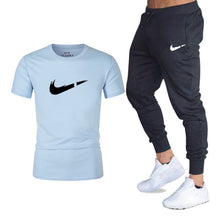 Load image into Gallery viewer, Men&#39;s Sets T Shirts+pants Two Pieces Sets Casual Tracksuit Men/Women New Fashion printing suits sportwear Gyms Fitness trousers