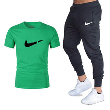 Load image into Gallery viewer, Men&#39;s Sets T Shirts+pants Two Pieces Sets Casual Tracksuit Men/Women New Fashion printing suits sportwear Gyms Fitness trousers