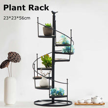 Load image into Gallery viewer, Modern Decorative Iron Plant Rack Stand Plants Succulent shelf 8 layer Stair shape Desktop Garden flower stand + wood plate