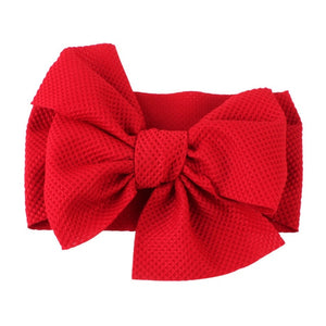 Cute Baby Girls Big Bow Hairband Headband Solid Cotton Stretch Turban Big Knot Head Wrap Headwear Girls Headband 0-3Years