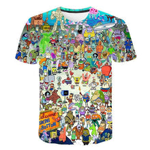 Load image into Gallery viewer, summer men&#39;s T-shirt 3D printed cartoon tshirt sponge potato anime adventure tshirts Funny T Shirt tops Tees men Asain Size