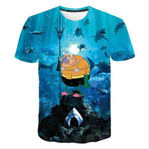 summer men's T-shirt 3D printed cartoon tshirt sponge potato anime adventure tshirts Funny T Shirt tops Tees men Asain Size