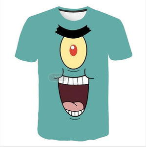 summer men's T-shirt 3D printed cartoon tshirt sponge potato anime adventure tshirts Funny T Shirt tops Tees men Asain Size