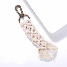 Load image into Gallery viewer, Girlgo Tassel Macrame Keychains for Women Boho Handmade Fiberlove key Holder Keyring Macrame Bag Charm Car Hanging Jewelry Gifts