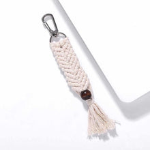 Load image into Gallery viewer, Girlgo Tassel Macrame Keychains for Women Boho Handmade Fiberlove key Holder Keyring Macrame Bag Charm Car Hanging Jewelry Gifts