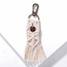 Load image into Gallery viewer, Girlgo Tassel Macrame Keychains for Women Boho Handmade Fiberlove key Holder Keyring Macrame Bag Charm Car Hanging Jewelry Gifts