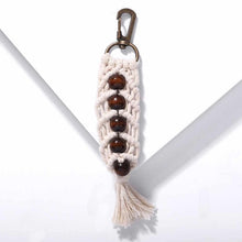 Load image into Gallery viewer, Girlgo Tassel Macrame Keychains for Women Boho Handmade Fiberlove key Holder Keyring Macrame Bag Charm Car Hanging Jewelry Gifts