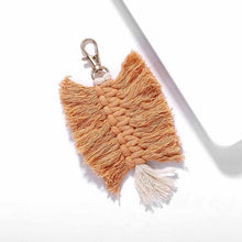 Load image into Gallery viewer, Girlgo Tassel Macrame Keychains for Women Boho Handmade Fiberlove key Holder Keyring Macrame Bag Charm Car Hanging Jewelry Gifts