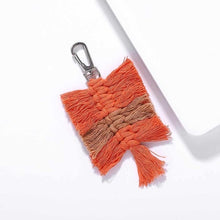 Load image into Gallery viewer, Girlgo Tassel Macrame Keychains for Women Boho Handmade Fiberlove key Holder Keyring Macrame Bag Charm Car Hanging Jewelry Gifts
