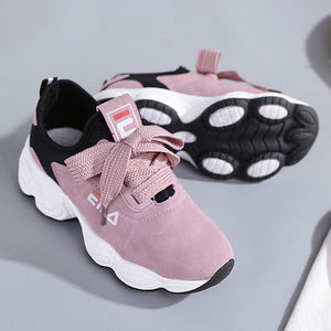 Spring Summer Women Running Shoes New Women's Sports Shoes  Ladies Lace-up Thick Bottom Walking Shoes Female Outdoor Sneakers