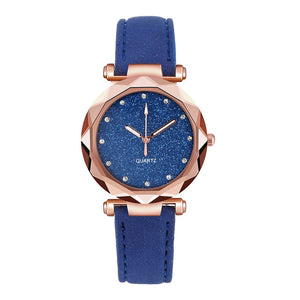 Ladies Watch Fashion Women's Watches Casual Leather Band Crystal Dial Quartz Wrist Watches Relogio Feminino zegarki damskie W50