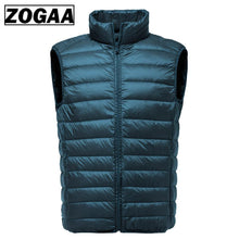 Load image into Gallery viewer, 2019 New Men Sleeveless Jacket Winter Ultralight White Duck Down Vest Male Slim Vest Men&#39;s clothes Windproof Warm Waistcoat