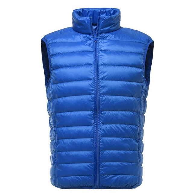 2019 New Men Sleeveless Jacket Winter Ultralight White Duck Down Vest Male Slim Vest Men's clothes Windproof Warm Waistcoat