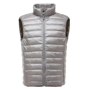 2019 New Men Sleeveless Jacket Winter Ultralight White Duck Down Vest Male Slim Vest Men's clothes Windproof Warm Waistcoat